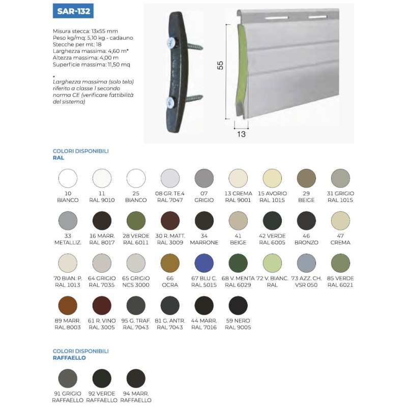 Croci Rollladen aus hochdichtem Aluminium SAR-132 Tap Security