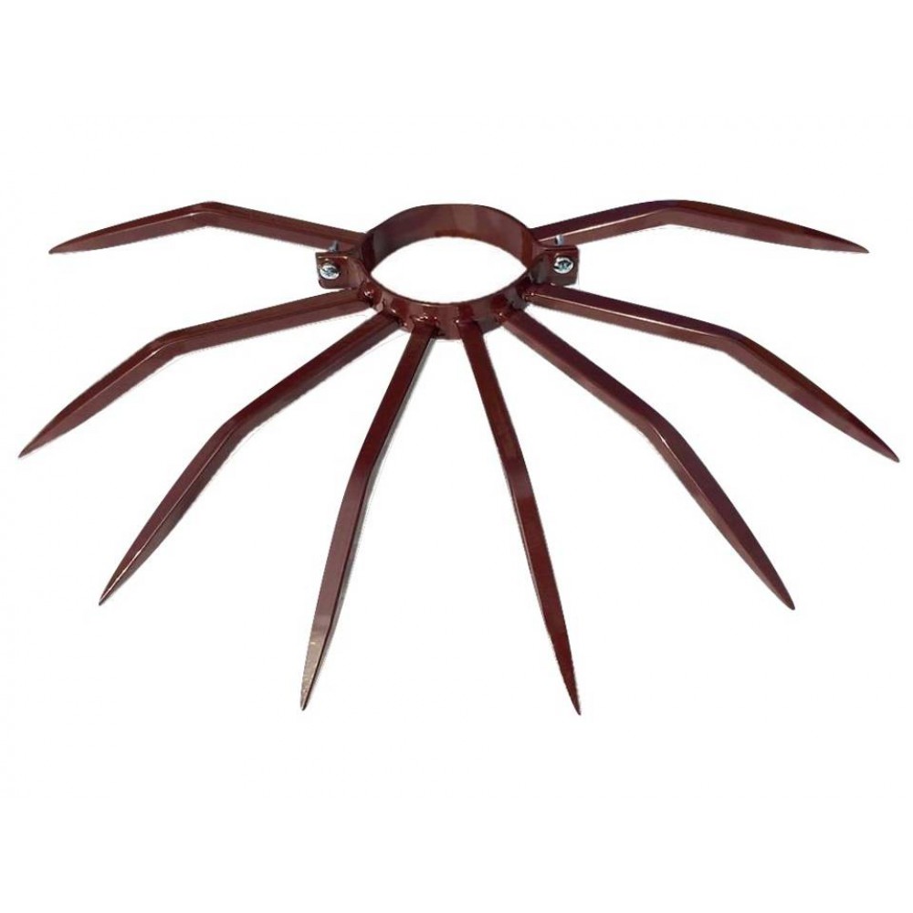 Anti-Diebstahl-Poller Durchmesser 120 mm Grimpo für externe Rohre Typ Niederschlag in braun lackiertem Stahl