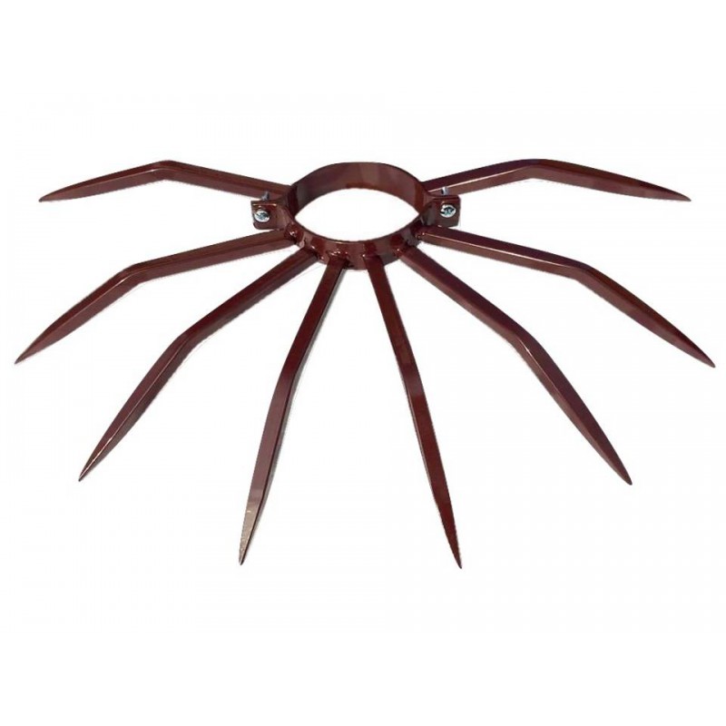 Anti-Diebstahl-Poller Durchmesser 120 mm Grimpo für externe Rohre Typ Niederschlag in braun lackiertem Stahl