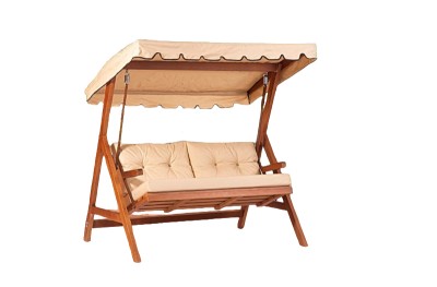Schaukelstuhl aus Holz Cipro mit wasserdichten Kissen