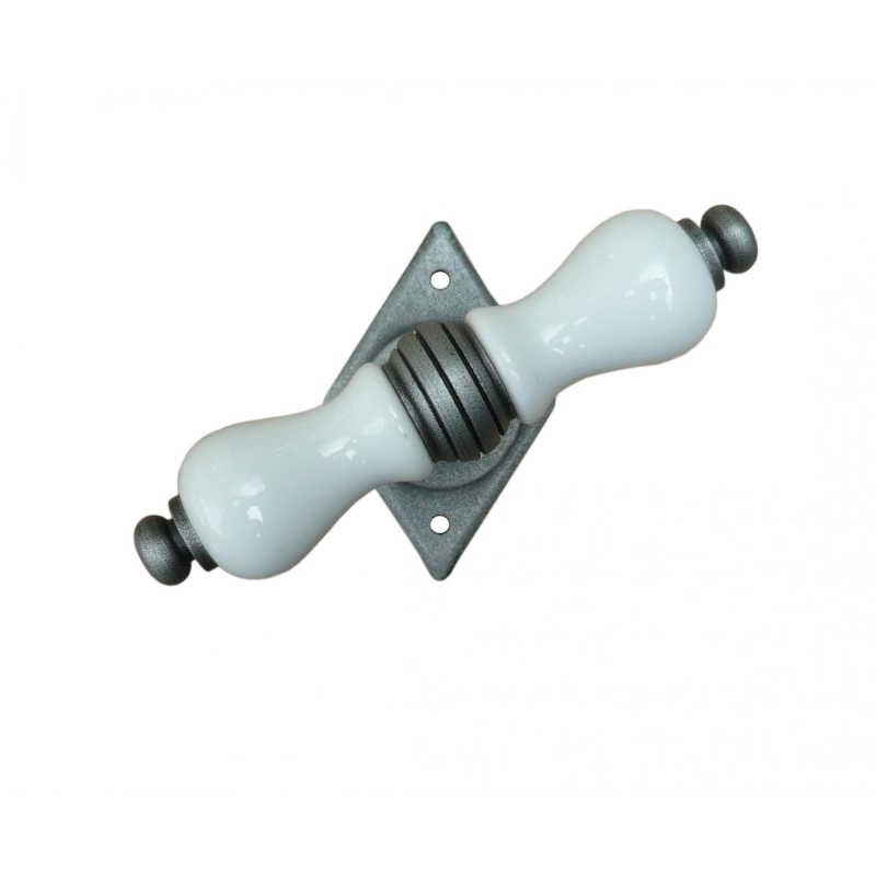 Dublin Galbusera Fenstergriffe mit Rosetta Porzellan und Schmiedeeisen