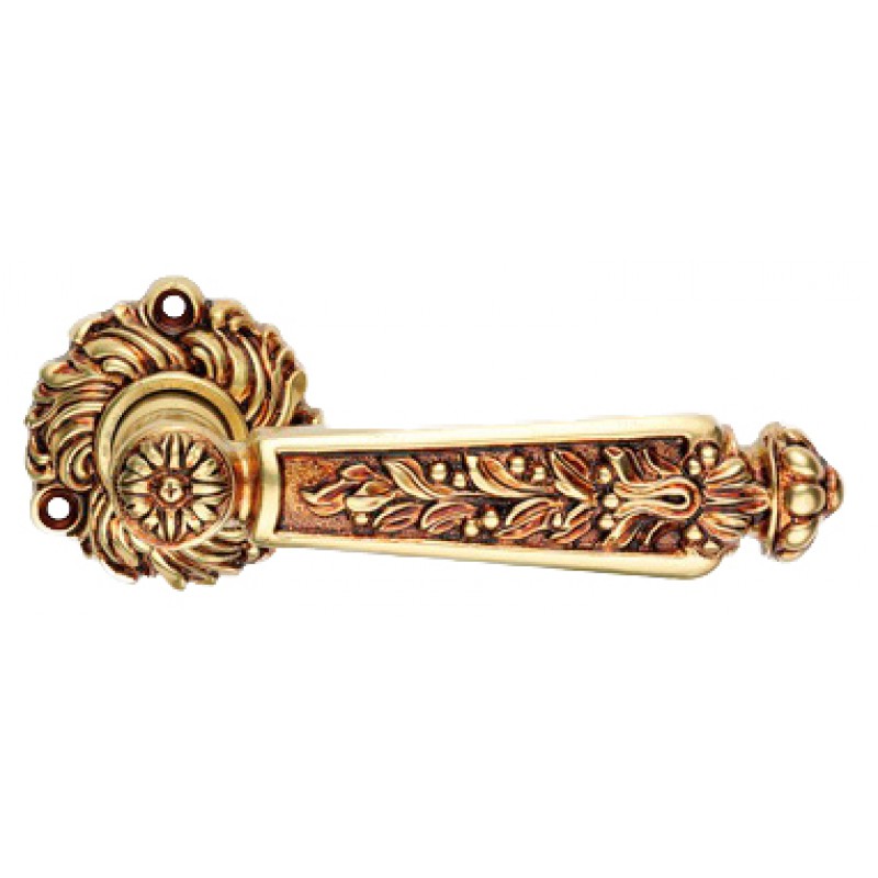 Epoca Französisch Gold Türgriff auf Rosette Linea Calì Vintage
