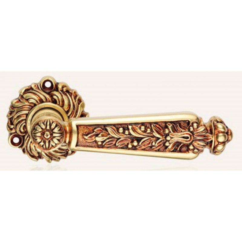 Epoca Französisch Gold Türgriff auf Rosette Linea Calì Vintage