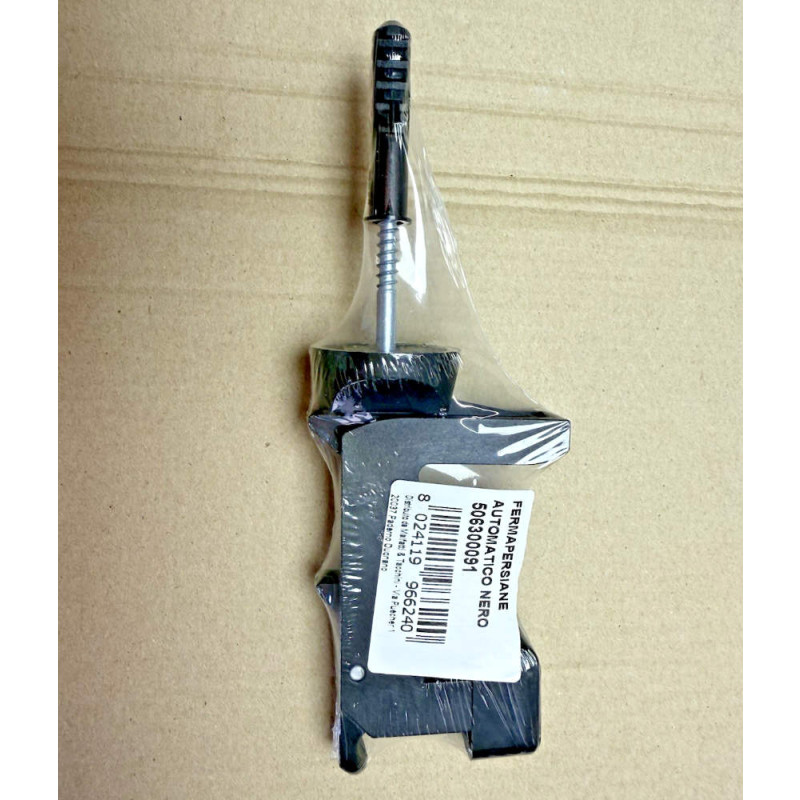 Automatischer Verschlussstopper aus schwarzem Kunststoff mit Schraube und Dübel IBFM