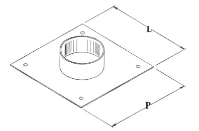 Flanschhauben Verbindung von quadratisch zu rund