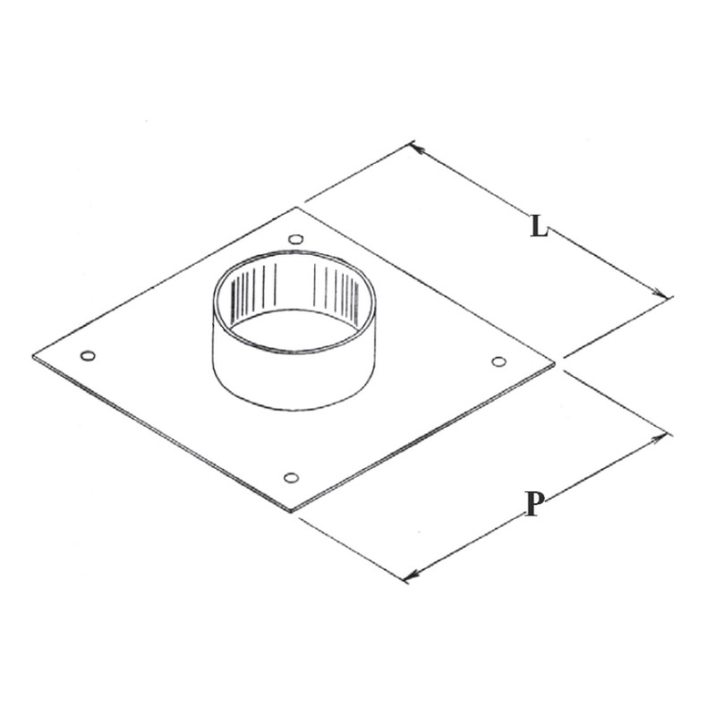 Flanschhauben Verbindung von quadratisch zu rund