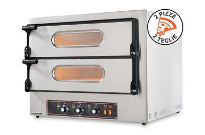 Doppelter elektrischer Pizzaofen Kube 2 Edelstahl italienische Qualität