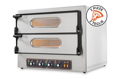 Pizzaofen Resto Italia Kube 2 Plus 6,4 kW aus Edelstahl
