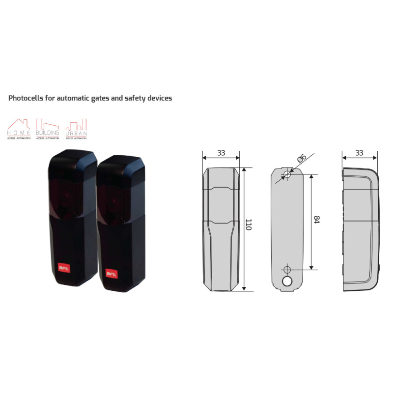 Fotozellen für Tore BFT COMPACTA A20-180 2601411
