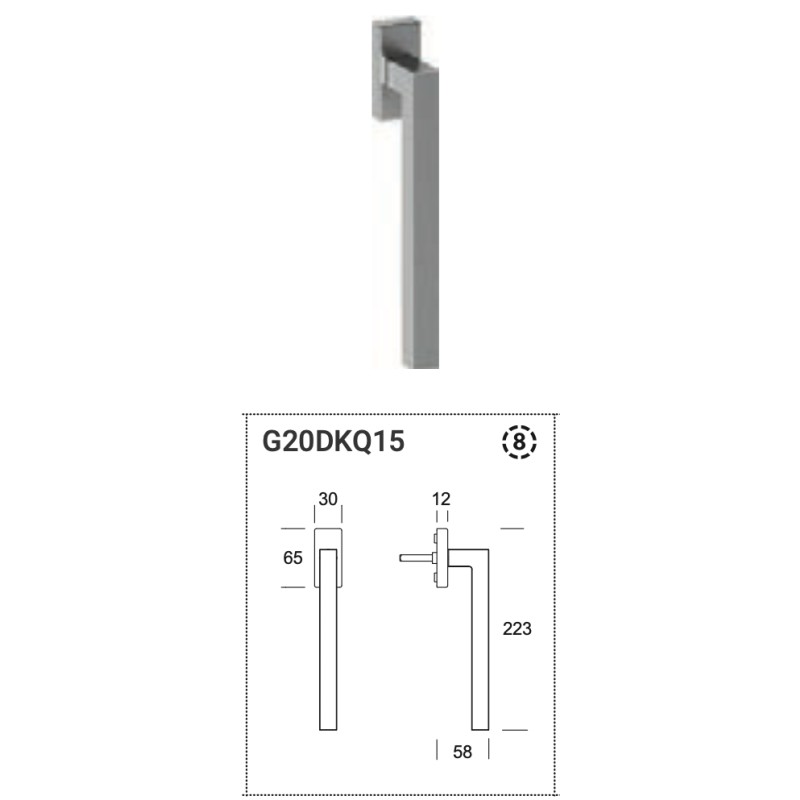 Genève 200 Reguitti Inox Fenstergriff DK Stahl AISI 316L