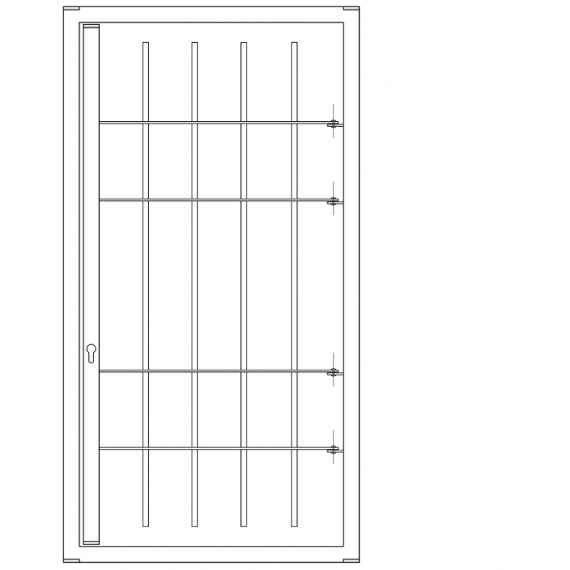 Grating Light 1 Tür ohne Joint Security Klasse 3 Rahmen Standard-Leon Openings