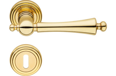 Heidi Linea Calì Klassischer Türgriff aus Messing mit Rosette