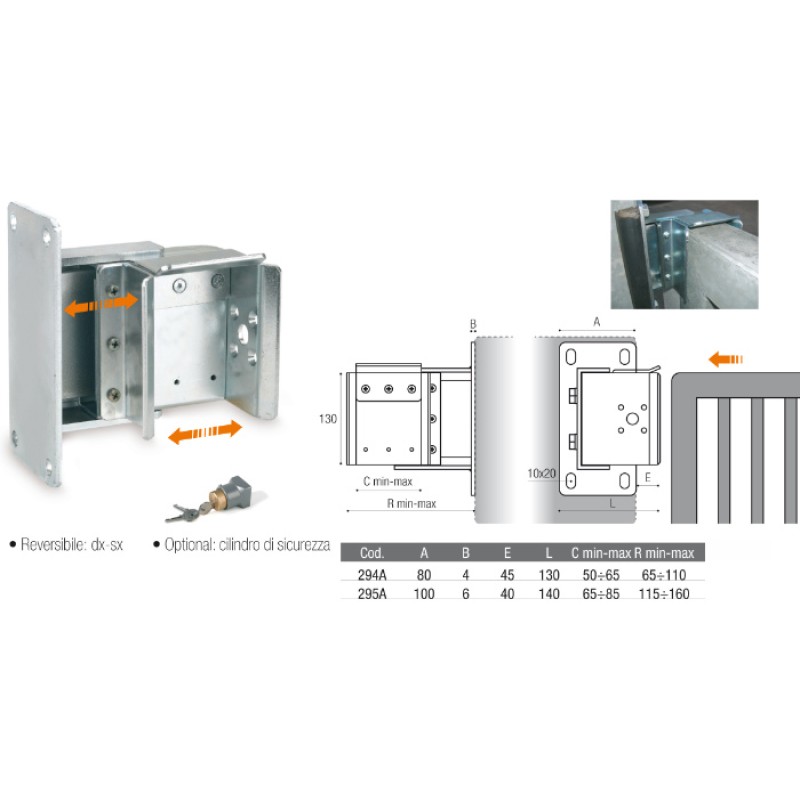 Verstellbarer Sicherheitsendtürfügel zum Fixieren für Schiebetor