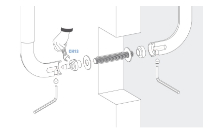 Kupplungskupplungs-Befestigungssatz für Colombo Design-Lenker für Holztüren PVC-Glas, gepanzertes Aluminium