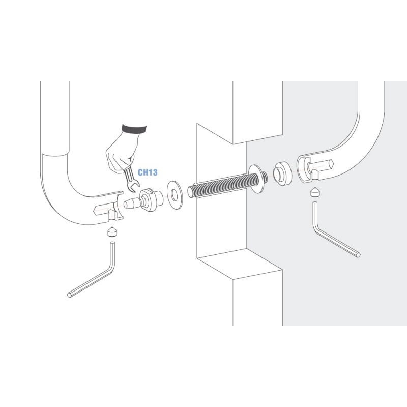 Kupplungskupplungs-Befestigungssatz für Colombo Design-Lenker für Holztüren PVC-Glas, gepanzertes Aluminium