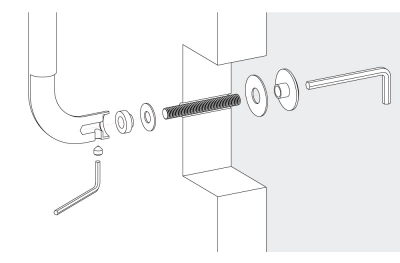 Befestigungssatz für Einzelpassage für Colombo Design-Griff für Holztüren PVC-Glas, gepanzertes Aluminium