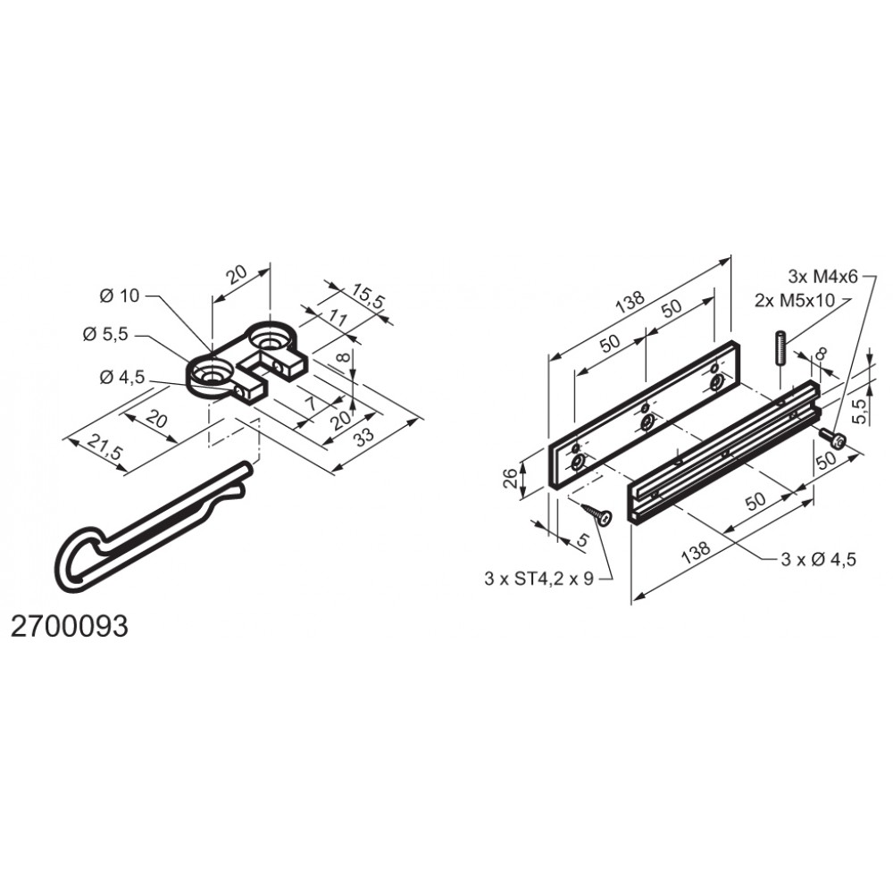 Universal-Kit für Anwendungen, die auf Fenster ausstellbar WAY Mingardi
