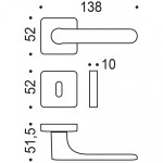 Colombo Design Griff One Q Mood mit quadratischer Rosette