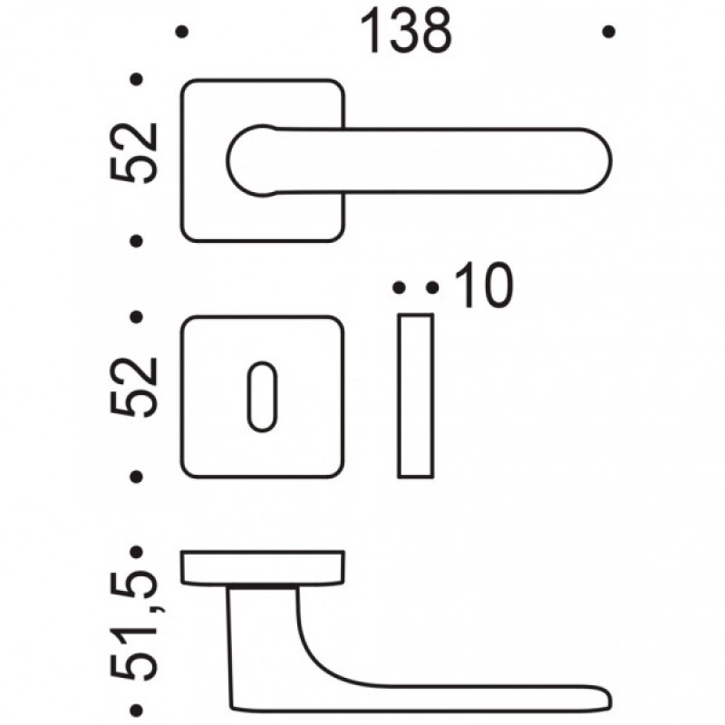 Colombo Design Griff One Q Mood mit quadratischer Rosette