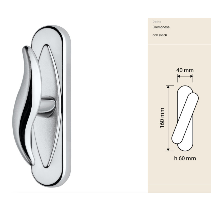 Cremonese Fenstergriff Delfino Linea Calì aus Messing