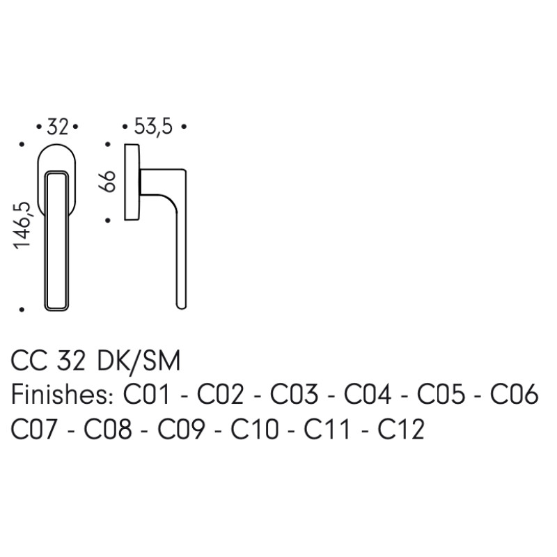 Dreh-Kipp Fenstergriff DUE MOOD Colombo Design DK
