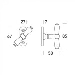 Hammergriff für Fenster Vintage Messing Reguitti Ginevra
