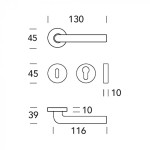 Innentürgriff aus Messing Reguitti Collo Basso