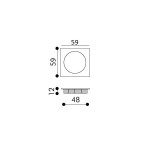 Quadratische Griffmuschel zum Einlassen Arieni 222 Platte 59x59 mm