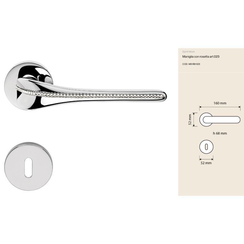 Spirit Mesh Linea Calì Griff mit Swarovski-Kristallstreifen