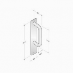 Fester Griff auf Platte Rechteckige PBA 2211 Edelstahl AISI 316L