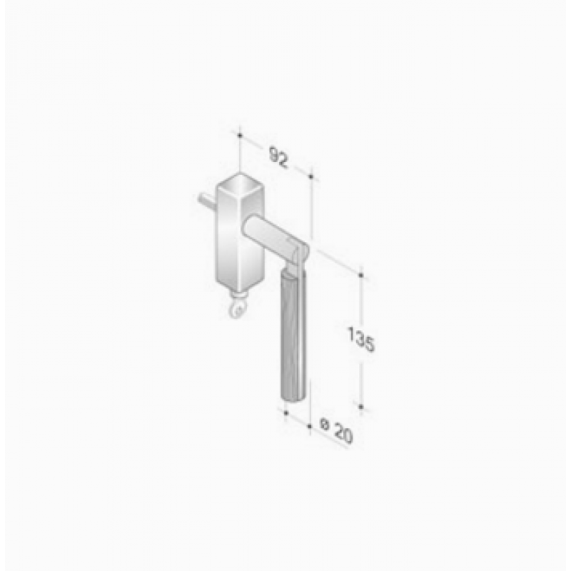 Griff Fenster PBA 2002.YOD.DK Holz und Edelstahl AISI 316L