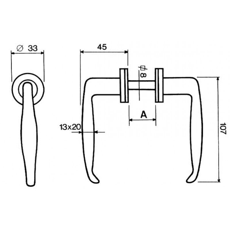 Griffe für Türen Metallschraube mit Painted Black IBFM