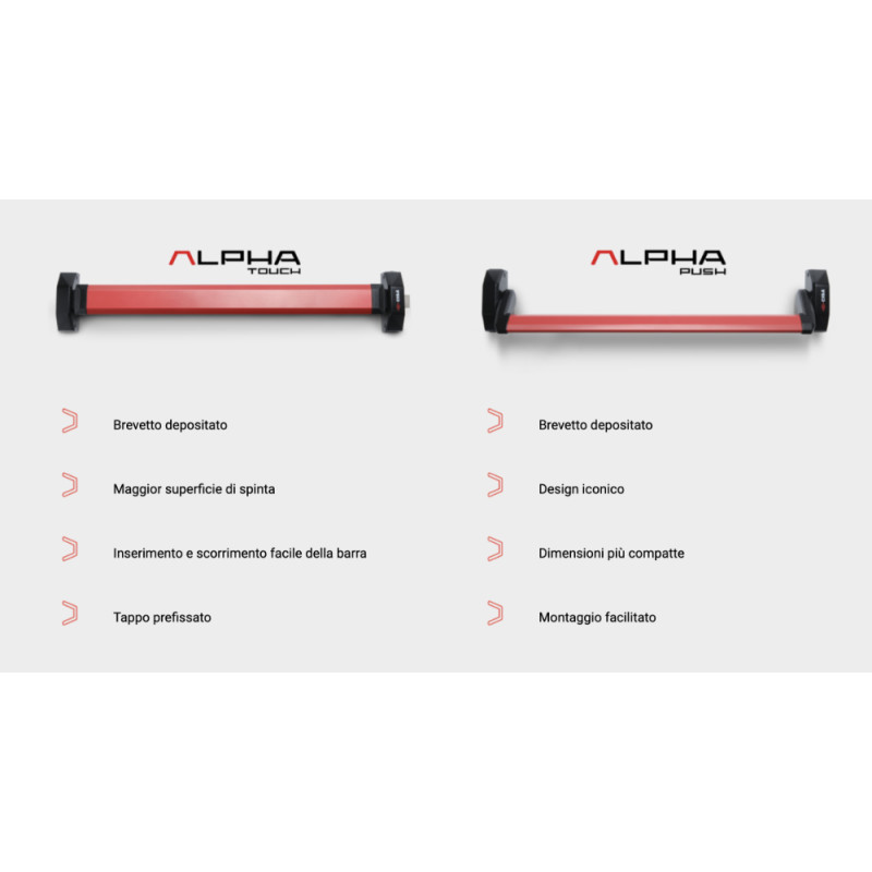 Paniktürverschluss CISA ALPHA TOUCH oder PUSH Aufliegend Montiert