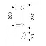 Gebogener Türstoßgriff Arieni 770/E Aba 250 mm Ø45 mm
