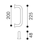Gerader Türstoßgriff Arieni Sliding 970 ohne Rosetten 225 mm
