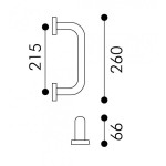 Türstoßgriff aus Messing Arieni Stile 940/E Rosetten Ø45 Länge 260 mm