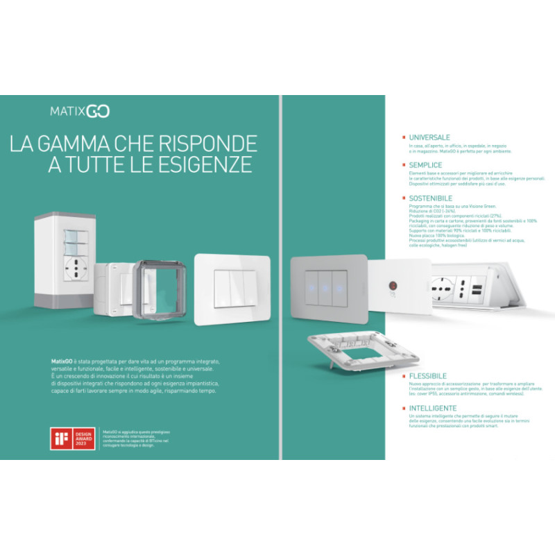 MatixGO BTicino Sortiment an Platten und Schaltern Produktkatalog