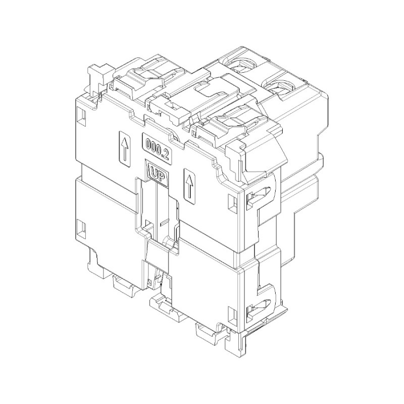 2-Modul-Schaltmechanismus VIMAR LINEA 30000.2 Tastenlose Steckdosen