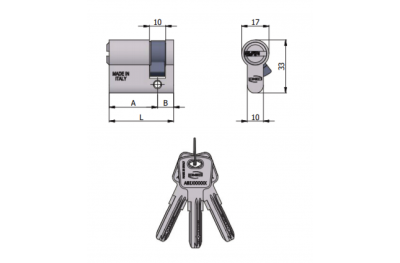 Omec-förmiger Halbzylinder 6 Stifte L 60 mm 30/30