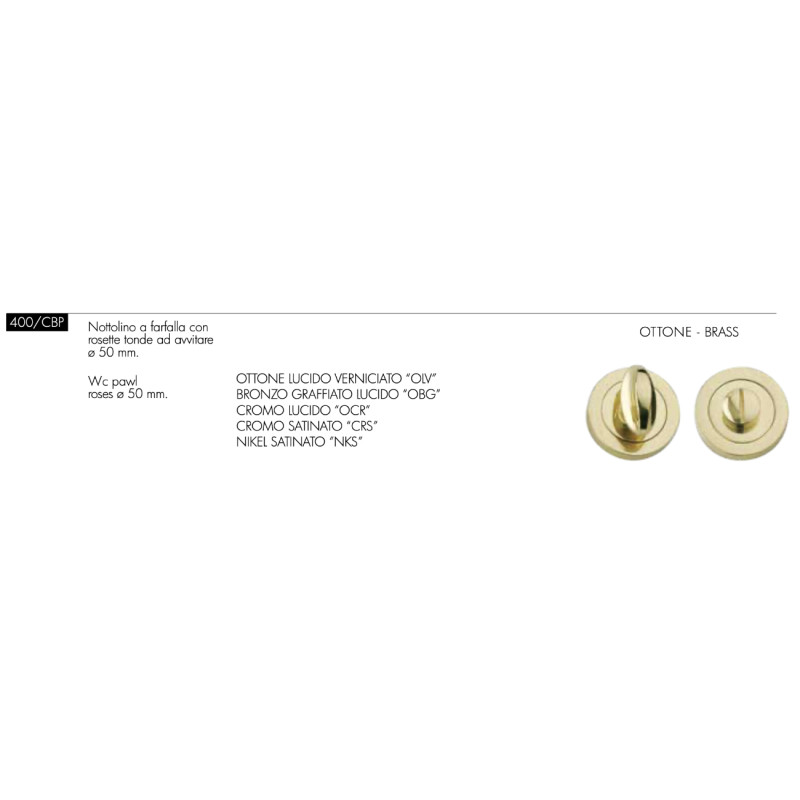 Arieni 400/CBP WC-Garnitur für Badezimmertür runder Rosette Ø50 mm