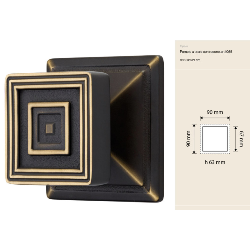 Opera Linea Calì Zugknopf mit Rosette neoklassizistischer Vintage-Stil