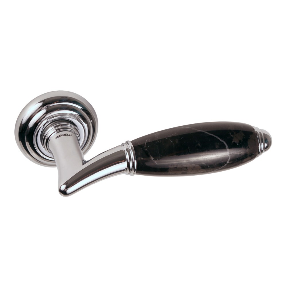 Paros Türgriff auf Rosette aus weißem Calacatta Carrara und Goldmarmor von Mandelli1953