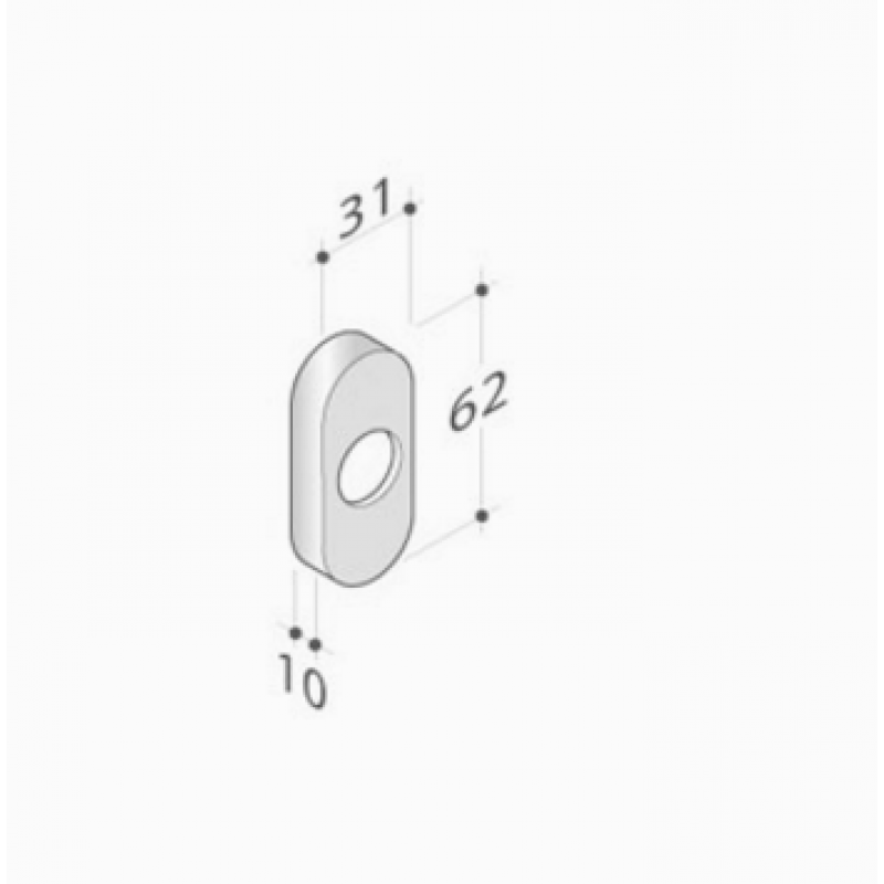 PBA 2001.IT.Y Bocchette Paar rechteckiger Edelstahl