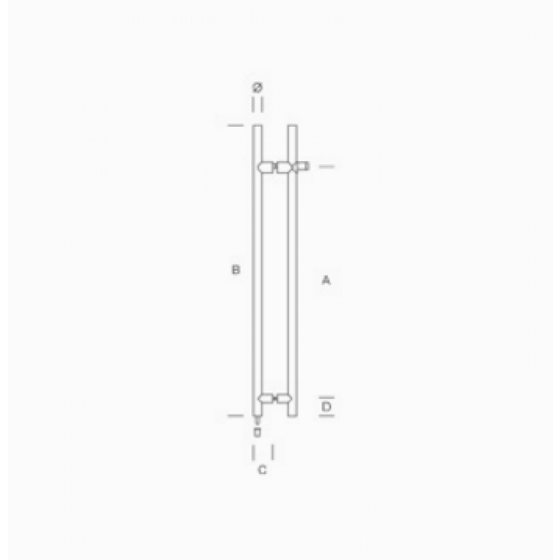 PBA KLD-Y Griff aus Edelstahl AISI 316L mit Schloss Incorporated