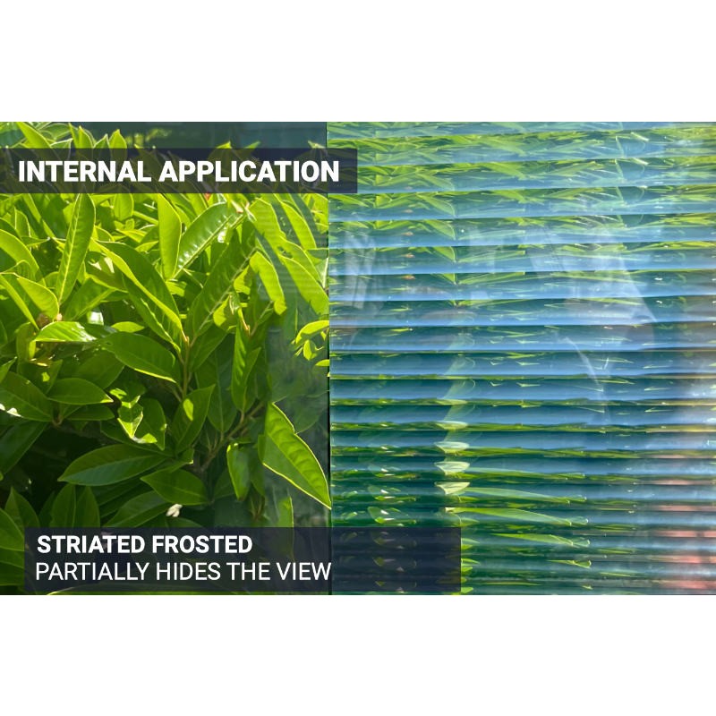 Gestreifte Fensterfolie Reflectiv STR 06 Sichtschutz Bildverzerrung