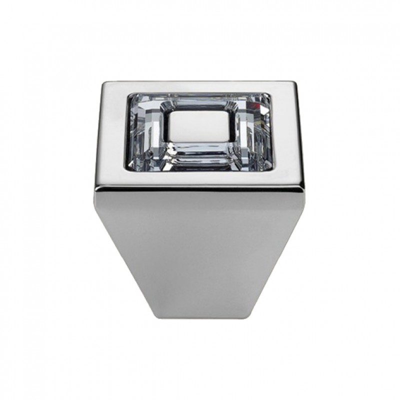 Mobil Linea Cali Knopf-Kristall-Ring mit Kristallen Swarowski® PB Chrom poliert