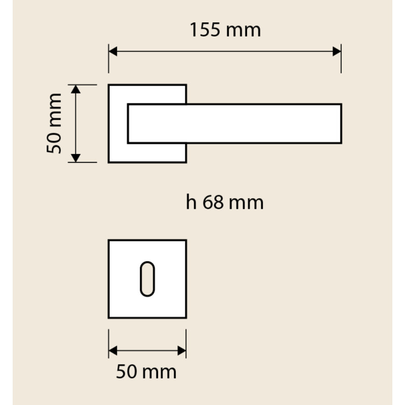 Prisma Linea Calì Türgriff rautenförmiger Griff Made in Italy