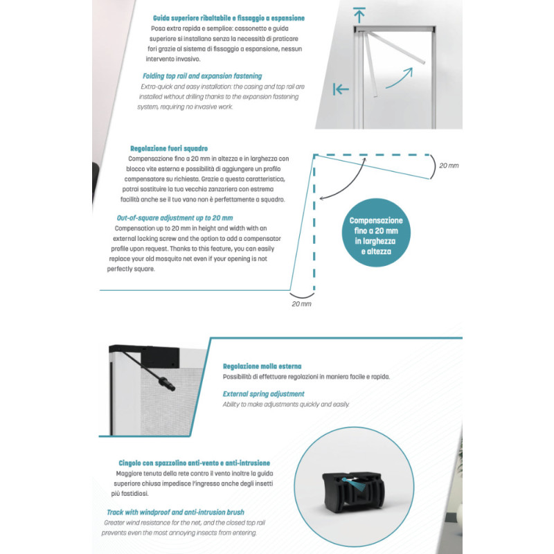 Proxima Effezeta Seitliches Insektenschutzgitter mit Kettenführung