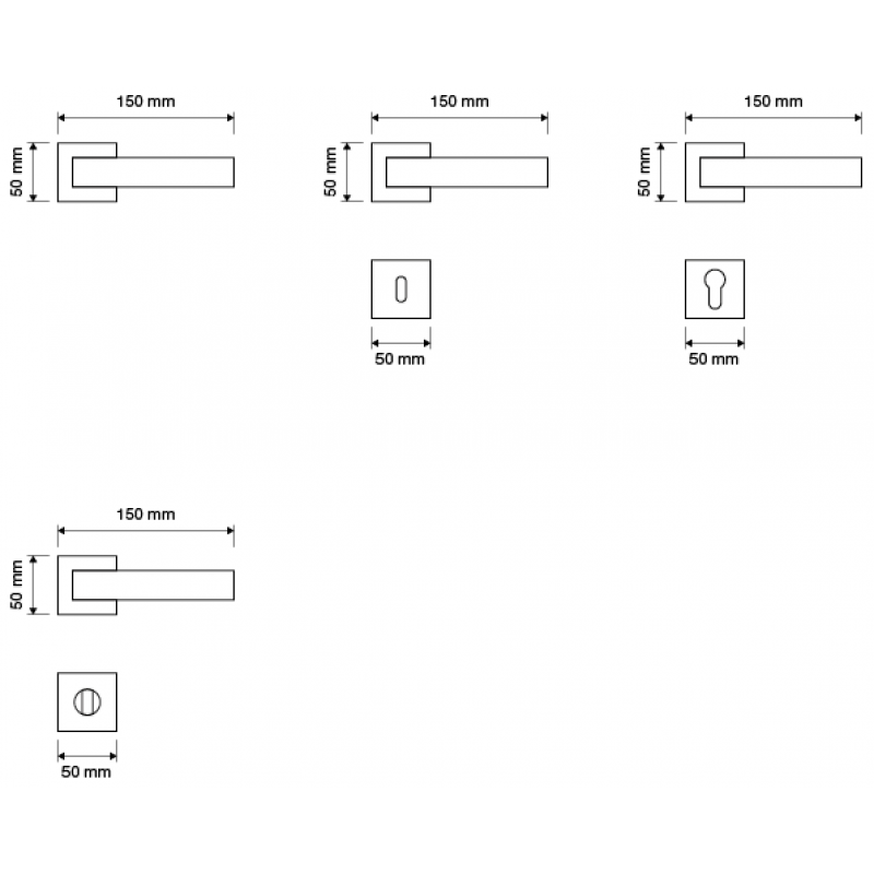 Reflex Satinierter Chrom Türgriff auf Rosette Linea Calì Crystal