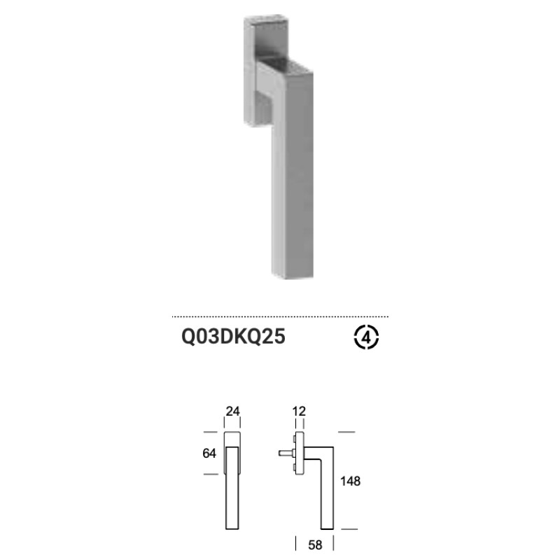 Reguitti Genève Q03 / 9QM Fenstergriff DK